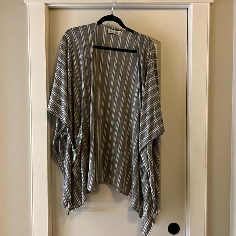 Grey Striped Cardigan